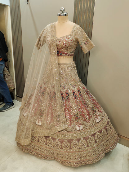 Pleasing Sea green peacock Ready to wear Crop top Lehenga