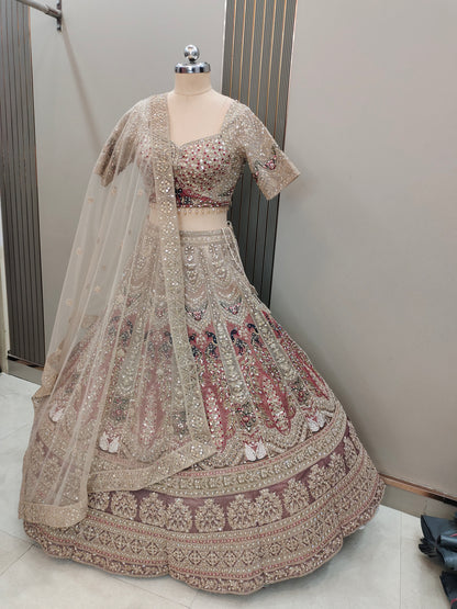 Pleasing Sea green peacock Ready to wear Crop top Lehenga