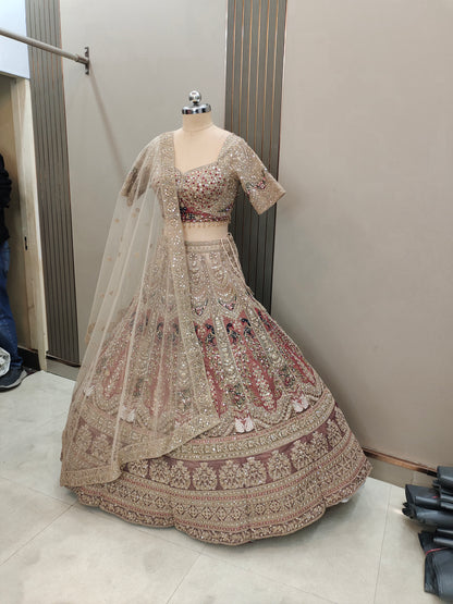 Pleasing Sea green peacock Ready to wear Crop top Lehenga