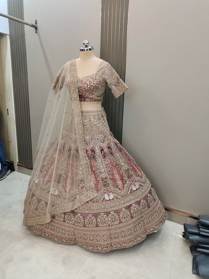 Pleasing Sea green peacock Ready to wear Crop top Lehenga