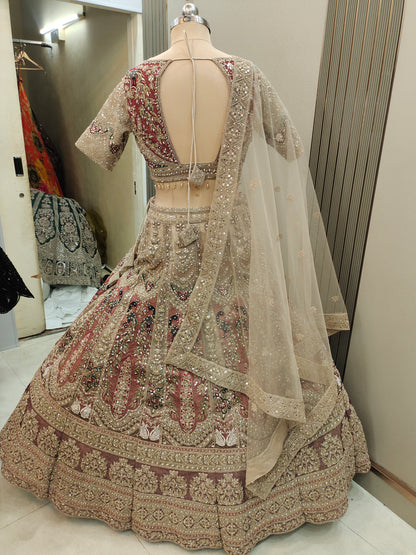 Pleasing Sea green peacock Ready to wear Crop top Lehenga