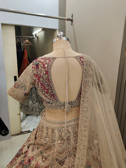 Pleasing Sea green peacock Ready to wear Crop top Lehenga