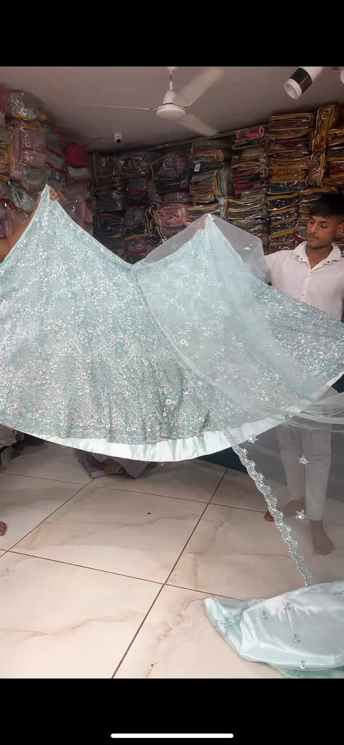 Awesome aqua green blue PDP Lehenga