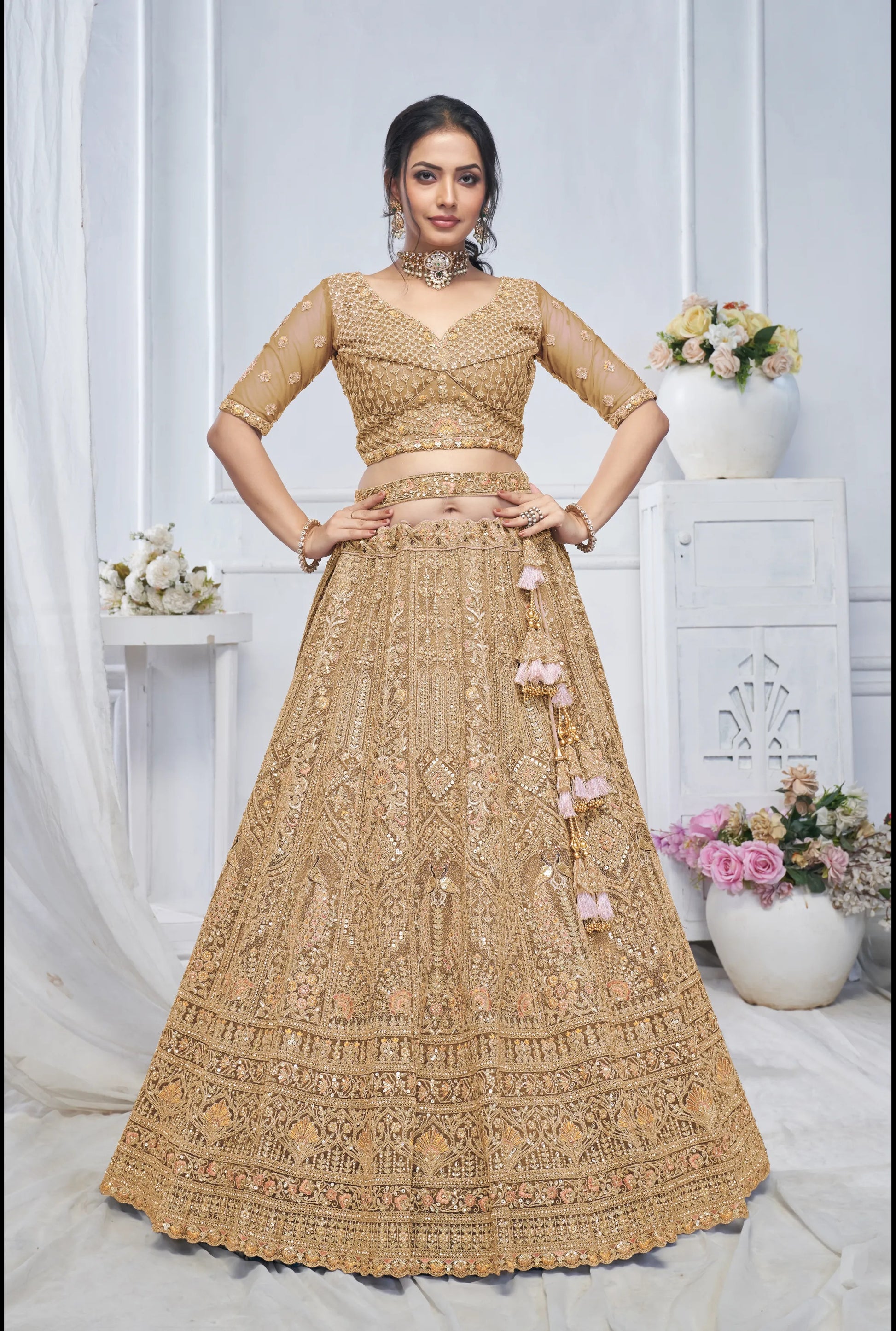 Golden Designer Lehenga Shopping World Golden Designer Lehenga Shopping World