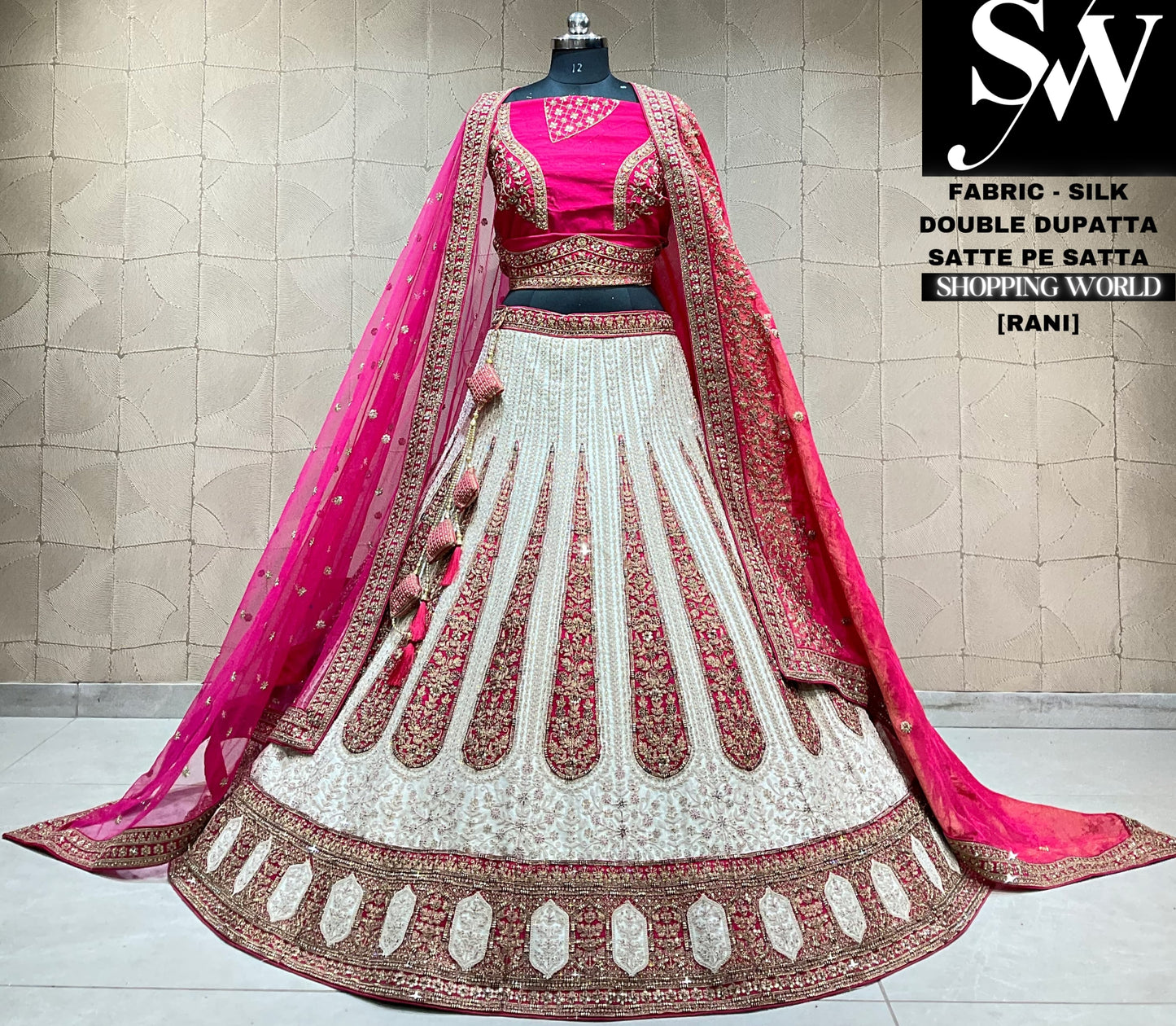 Delightful rani white Lehenga
