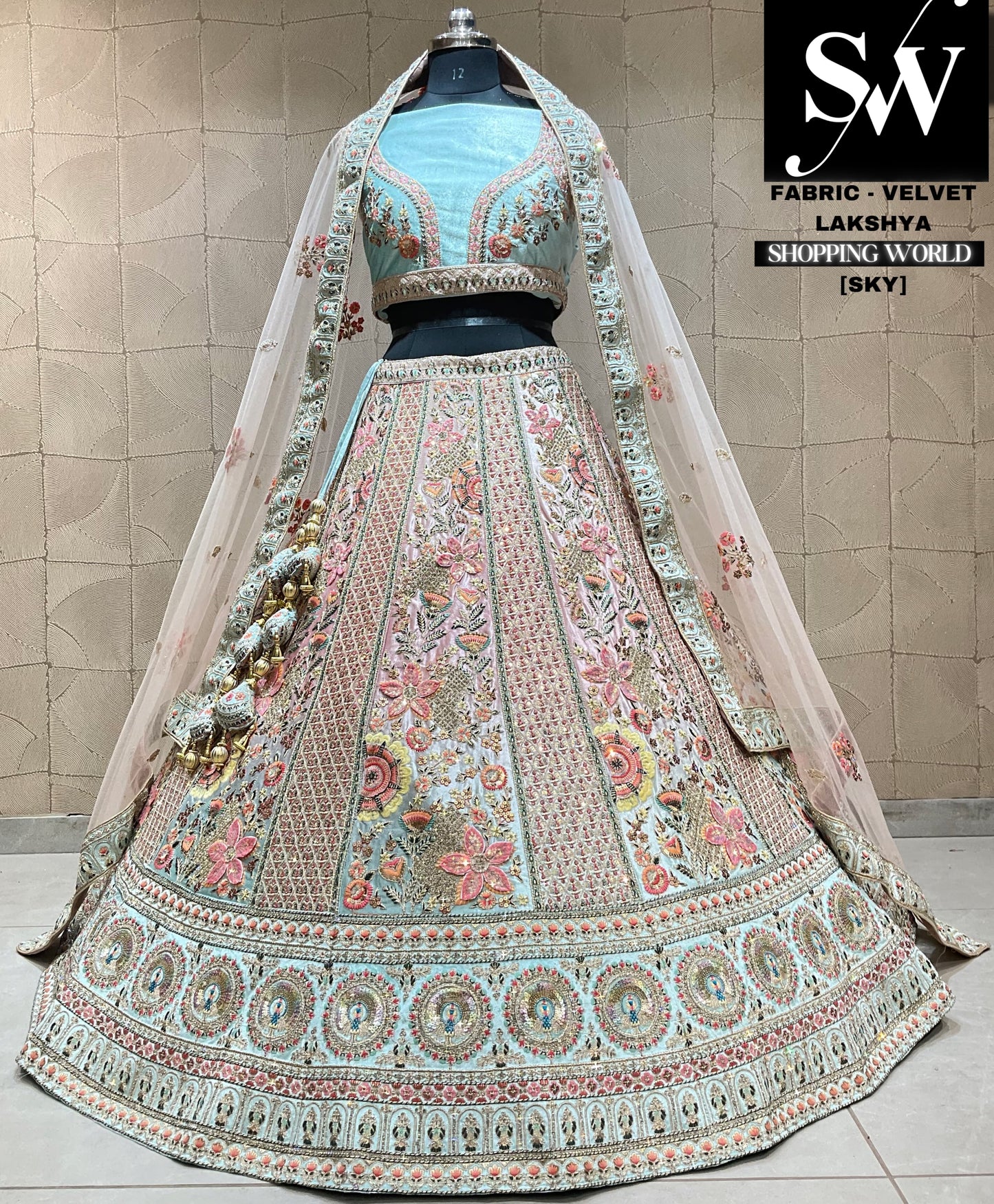 Good looking sky blue Lehenga