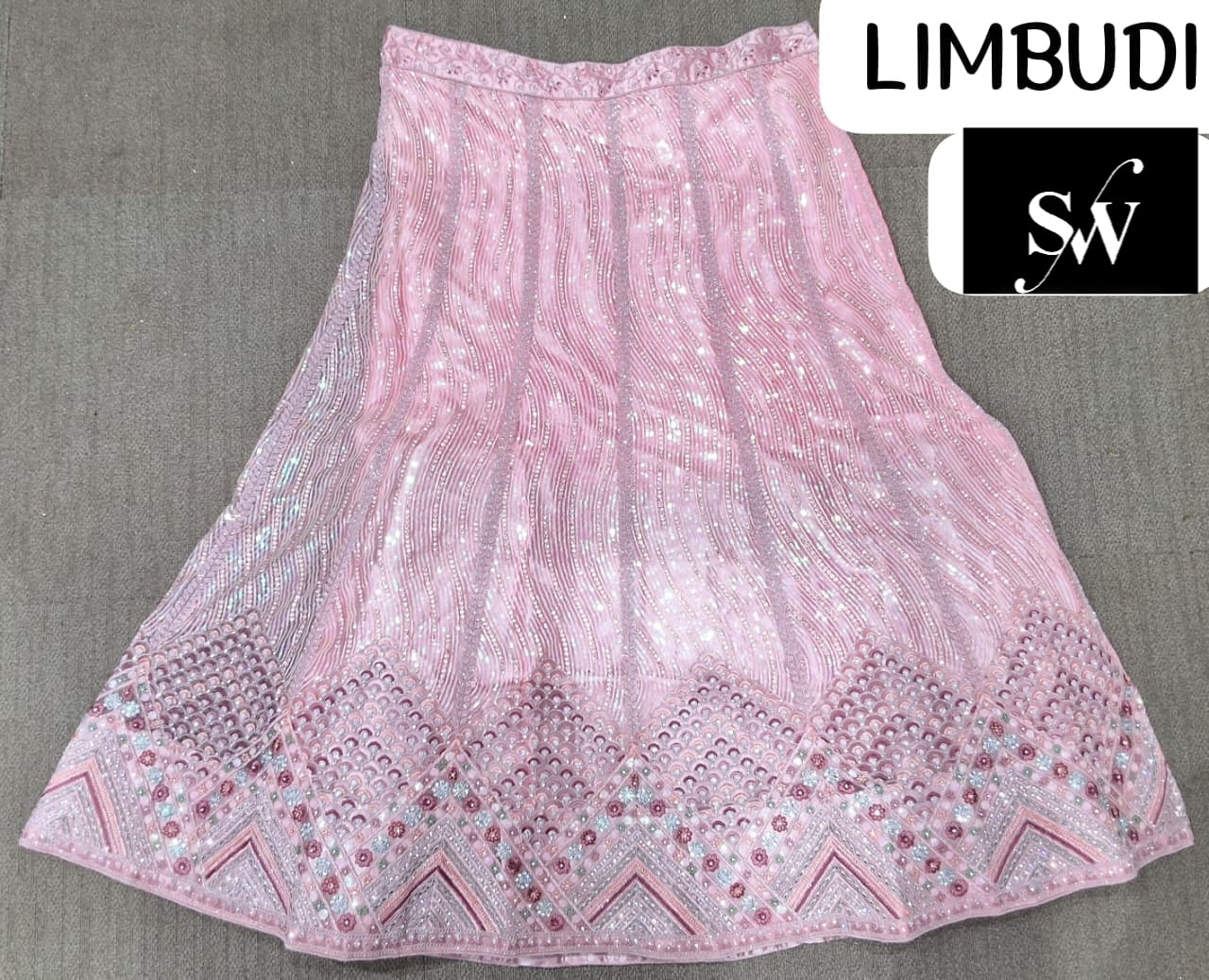 Pink Lehenga Limbudi fabric