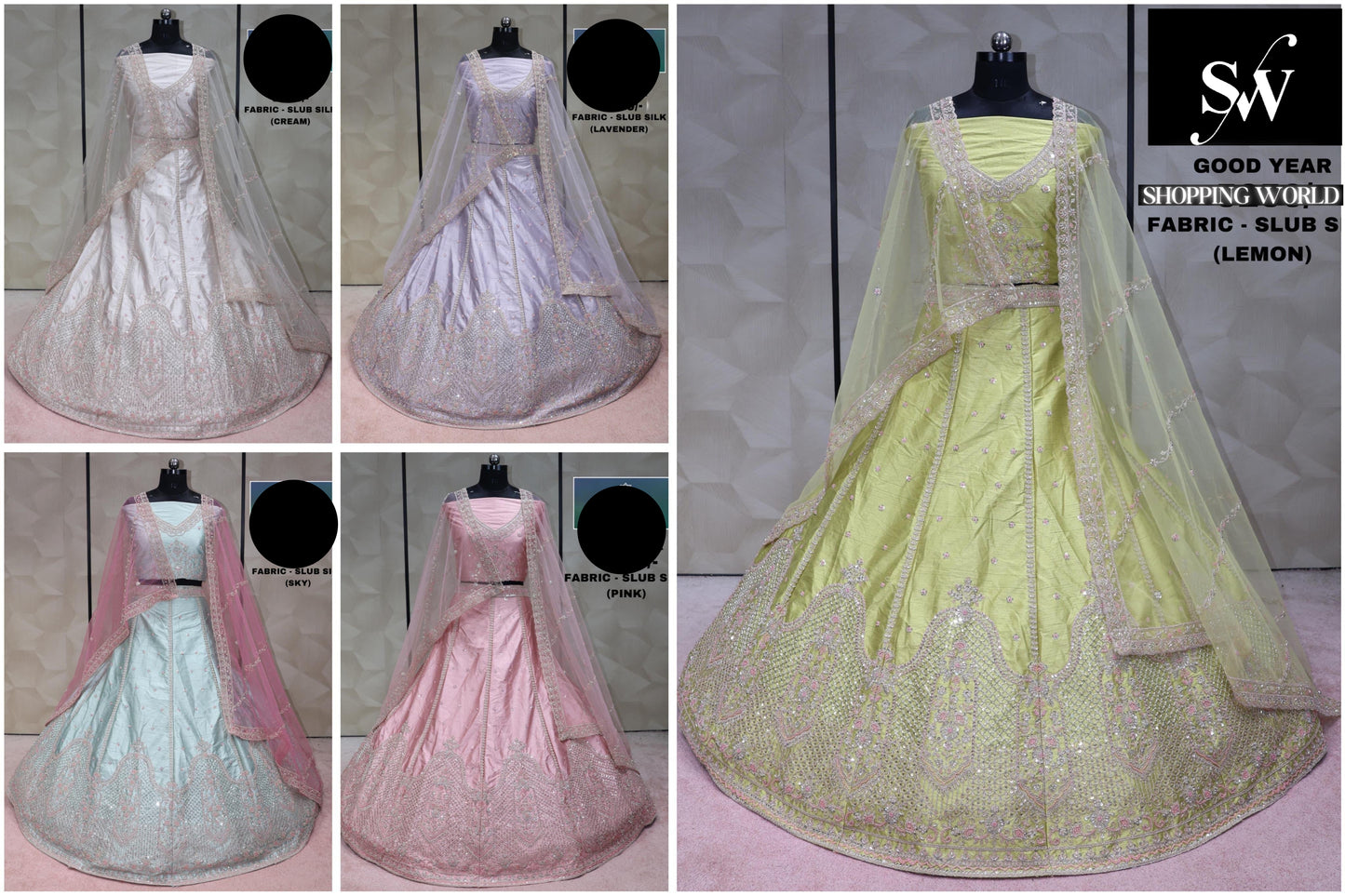 Green Lehenga Slus silk Fabric