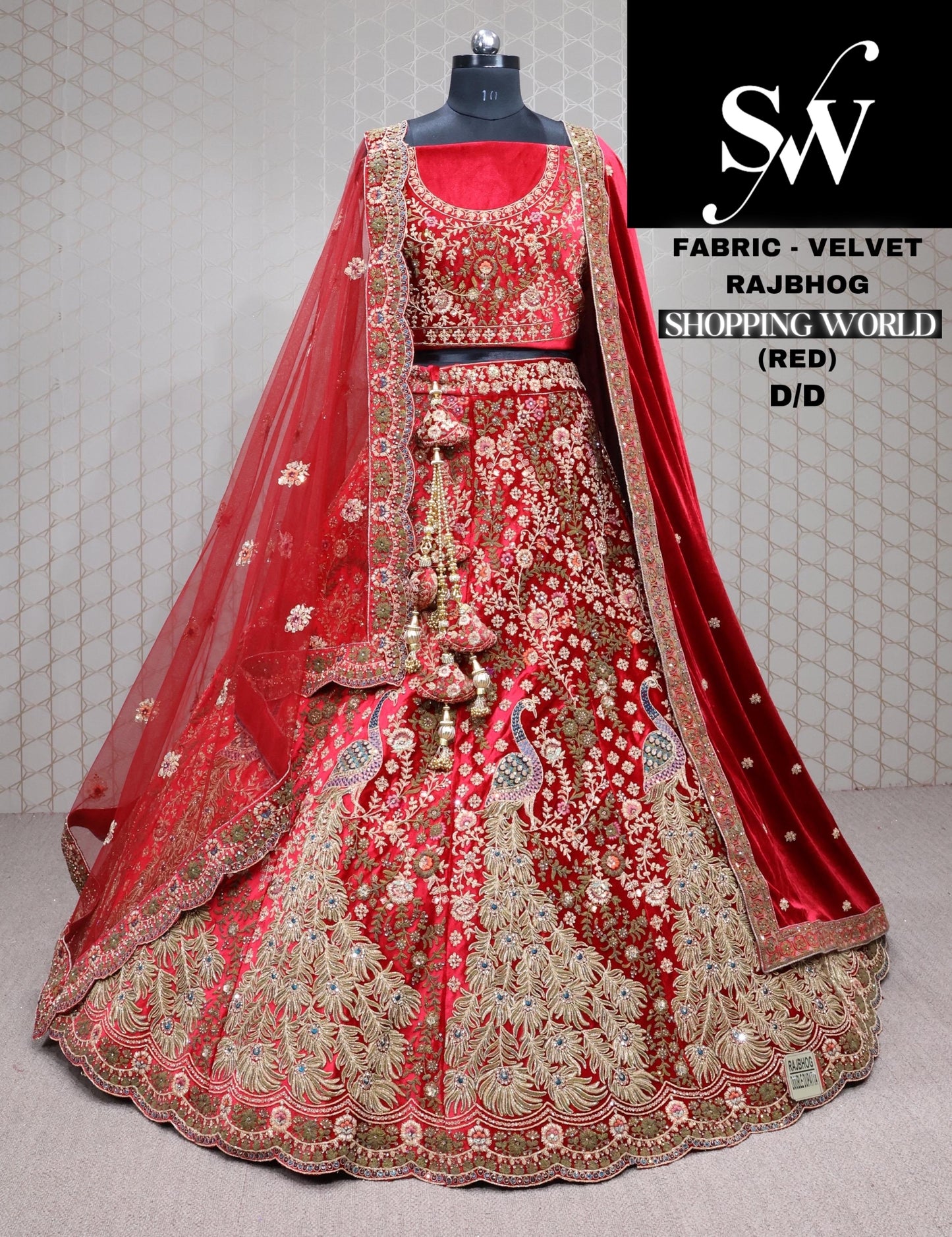 Pleasing wine pink peacock Bridal Lehenga