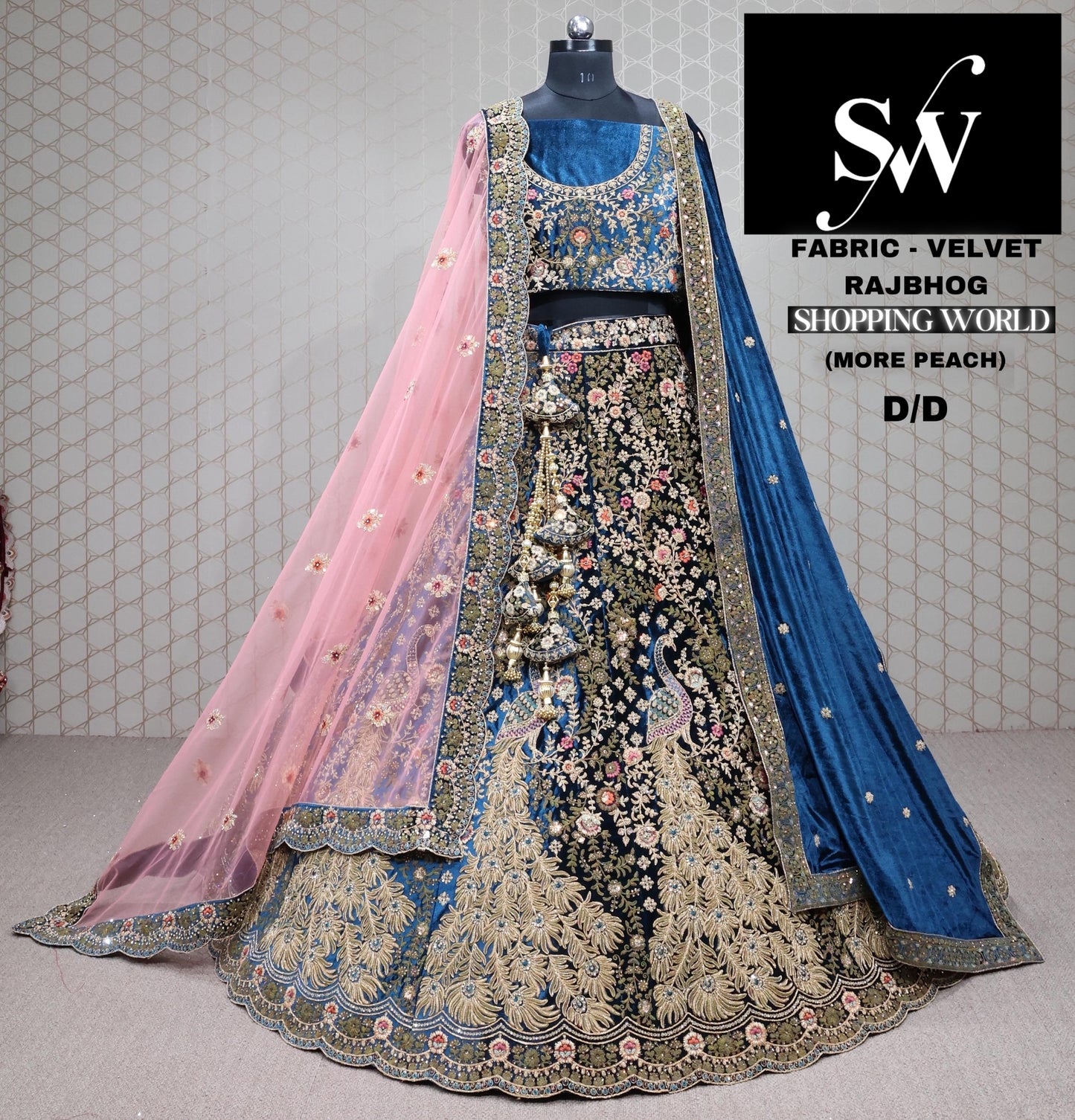 Pleasing wine pink peacock Bridal Lehenga