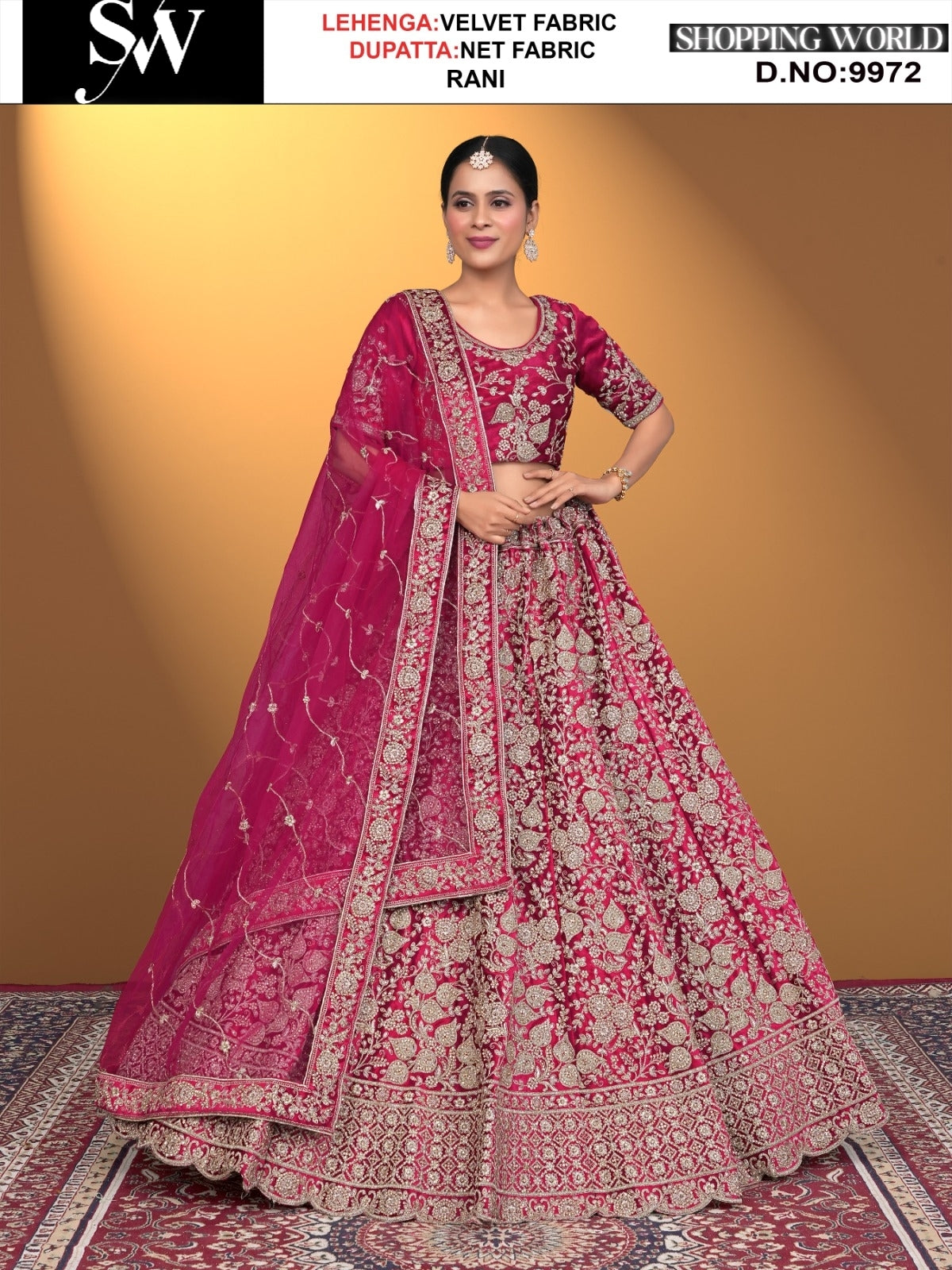 Rani Velvet fabric lehenga