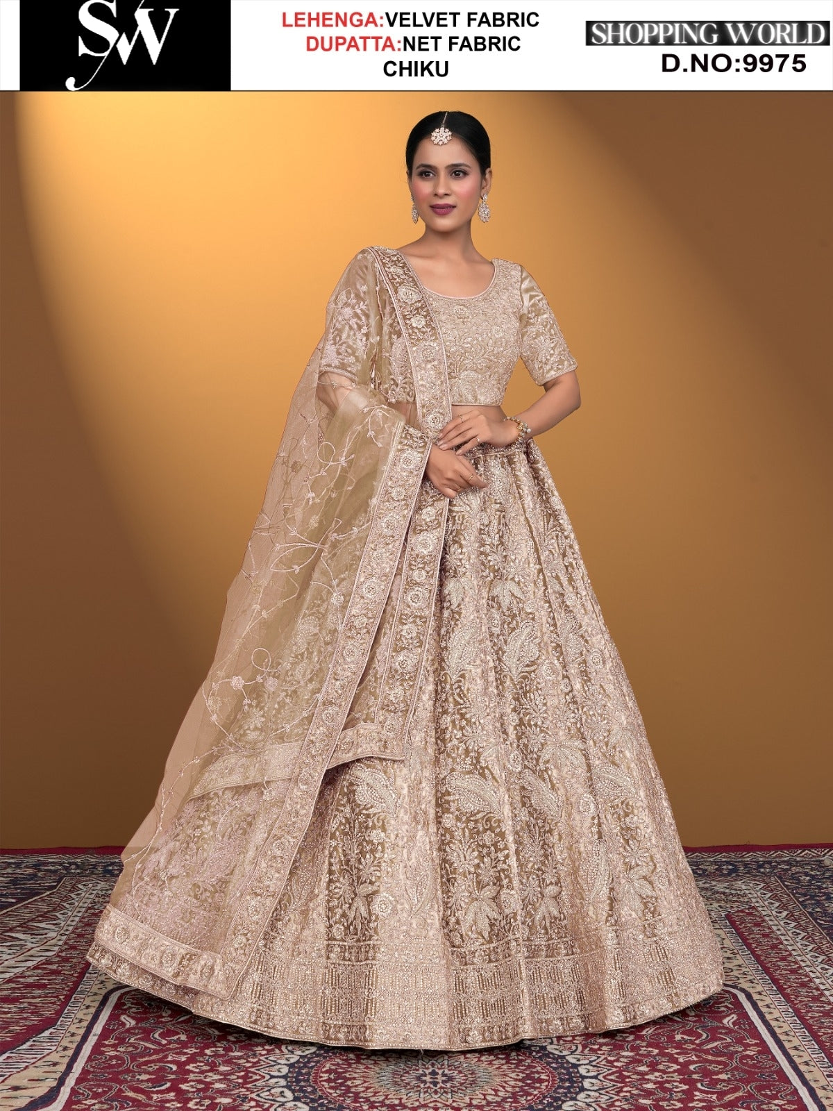 Chiku Velvet fabric lehenga