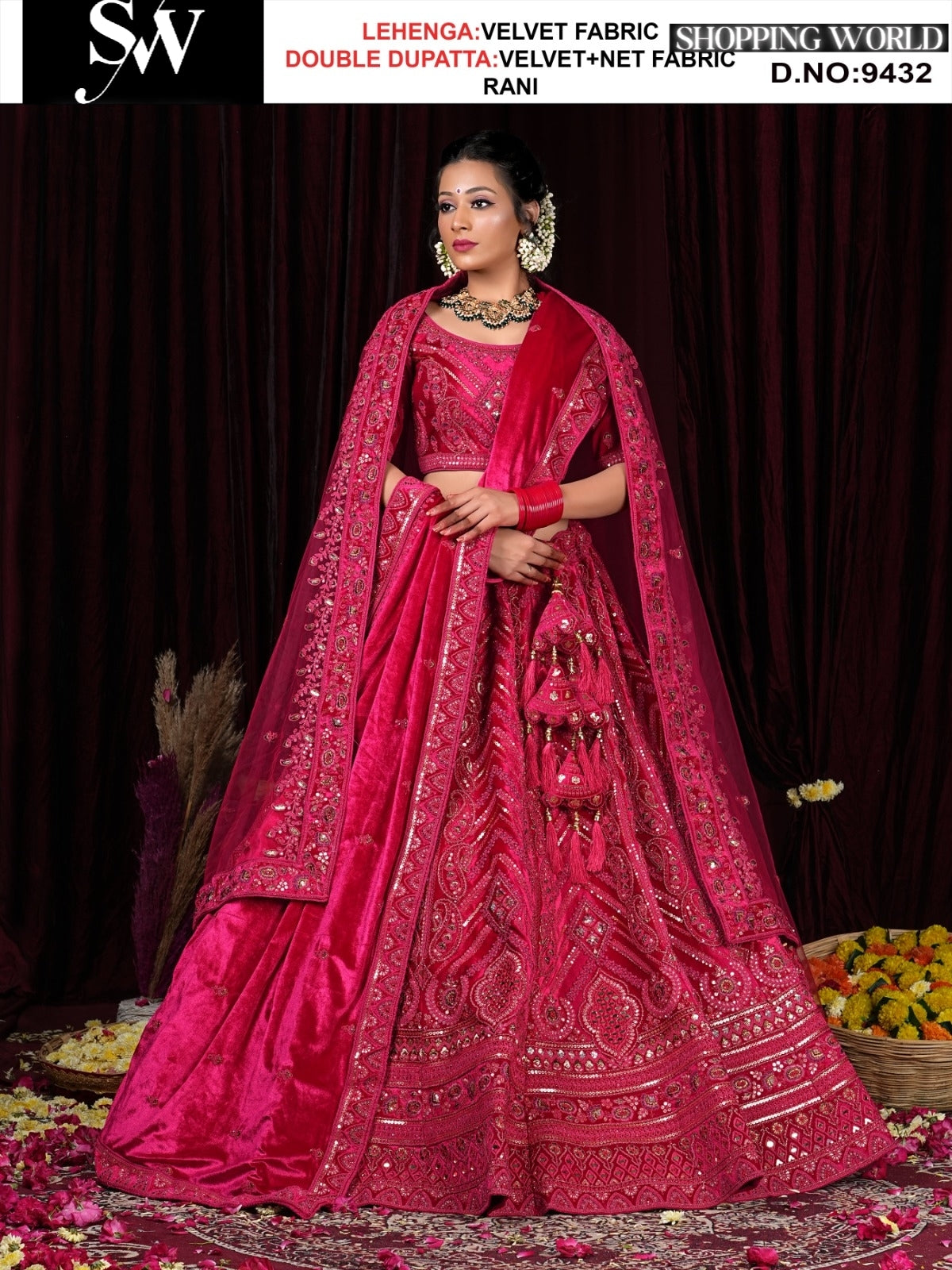 Rani Velvet fabric lehenga