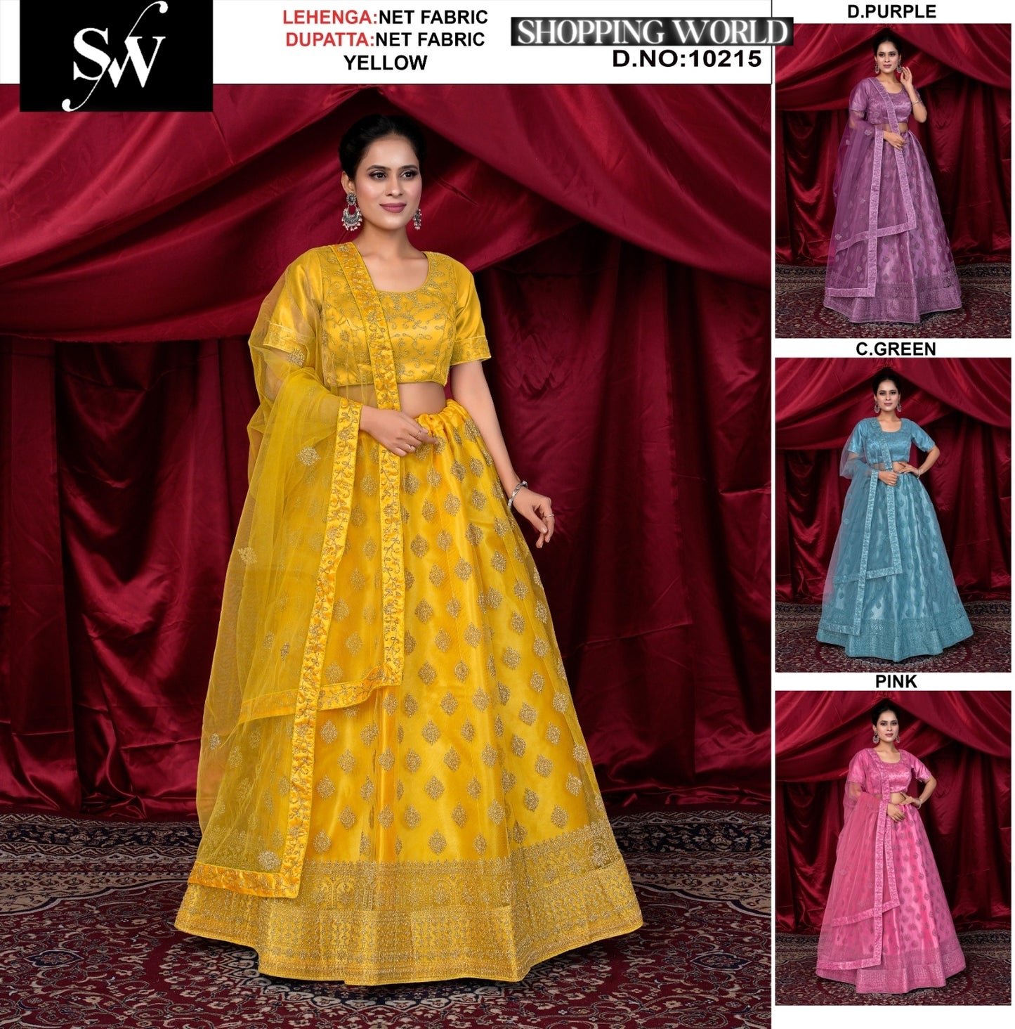 Yellow Net Fabric lehenga