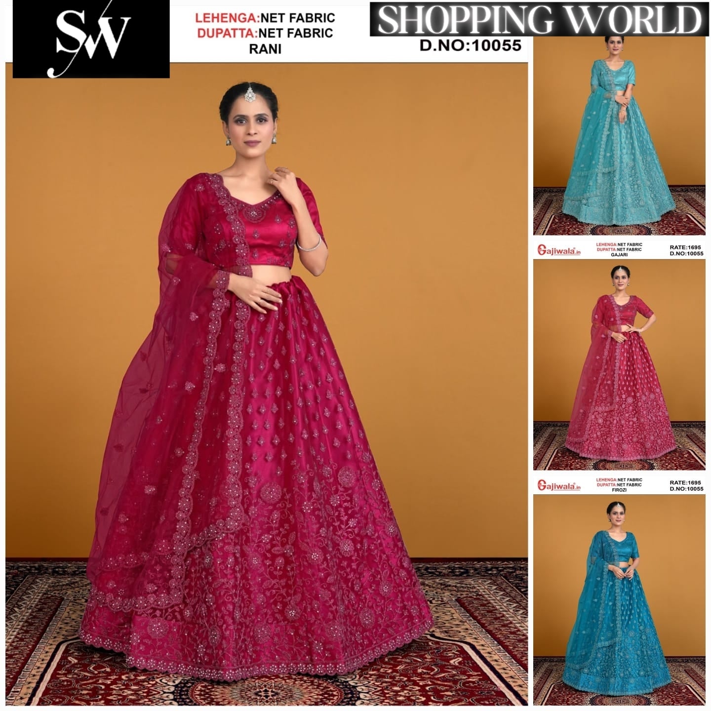 Rani Net Fabric lehenga