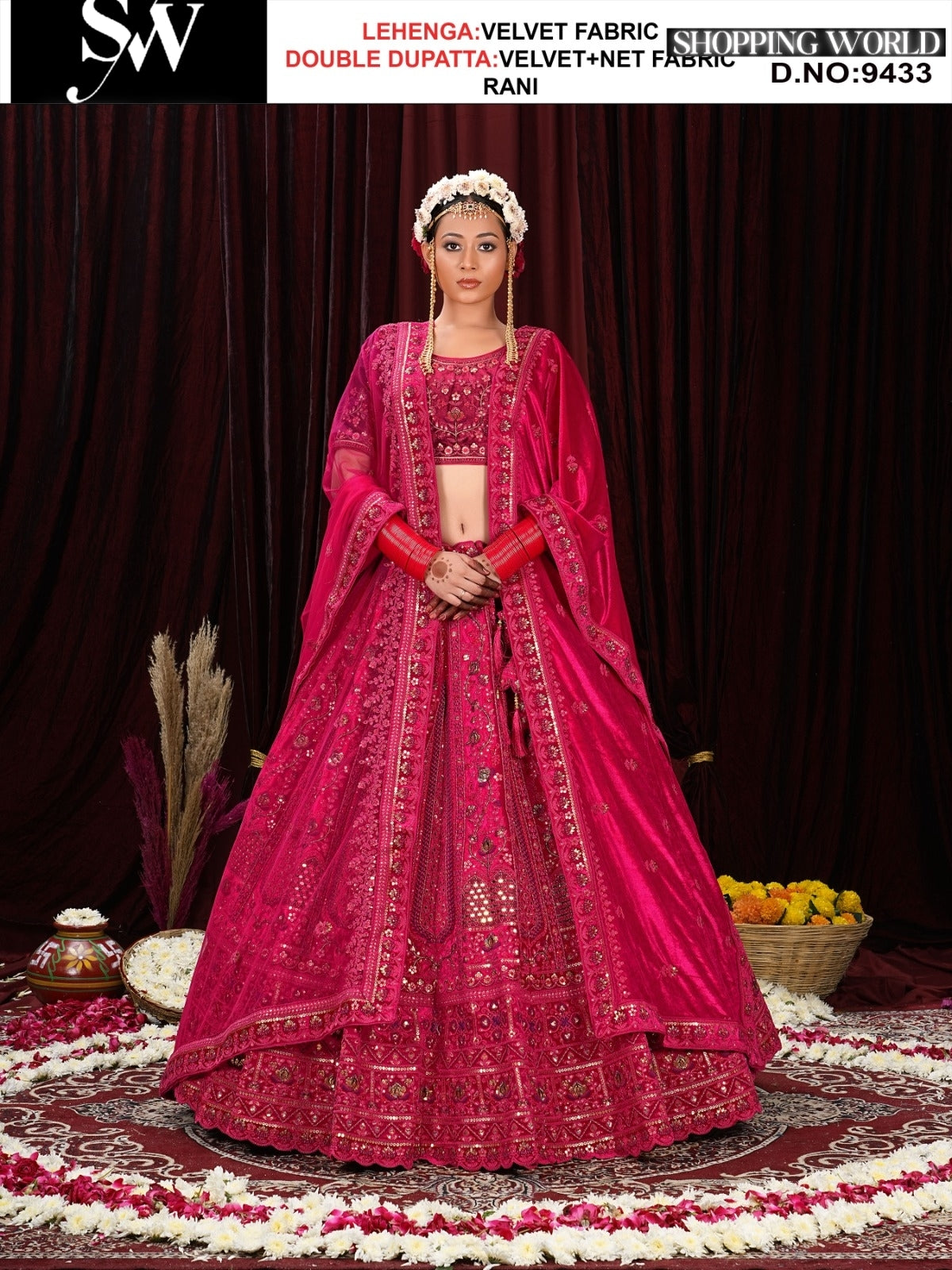 Rani Velvet fabric lehenga