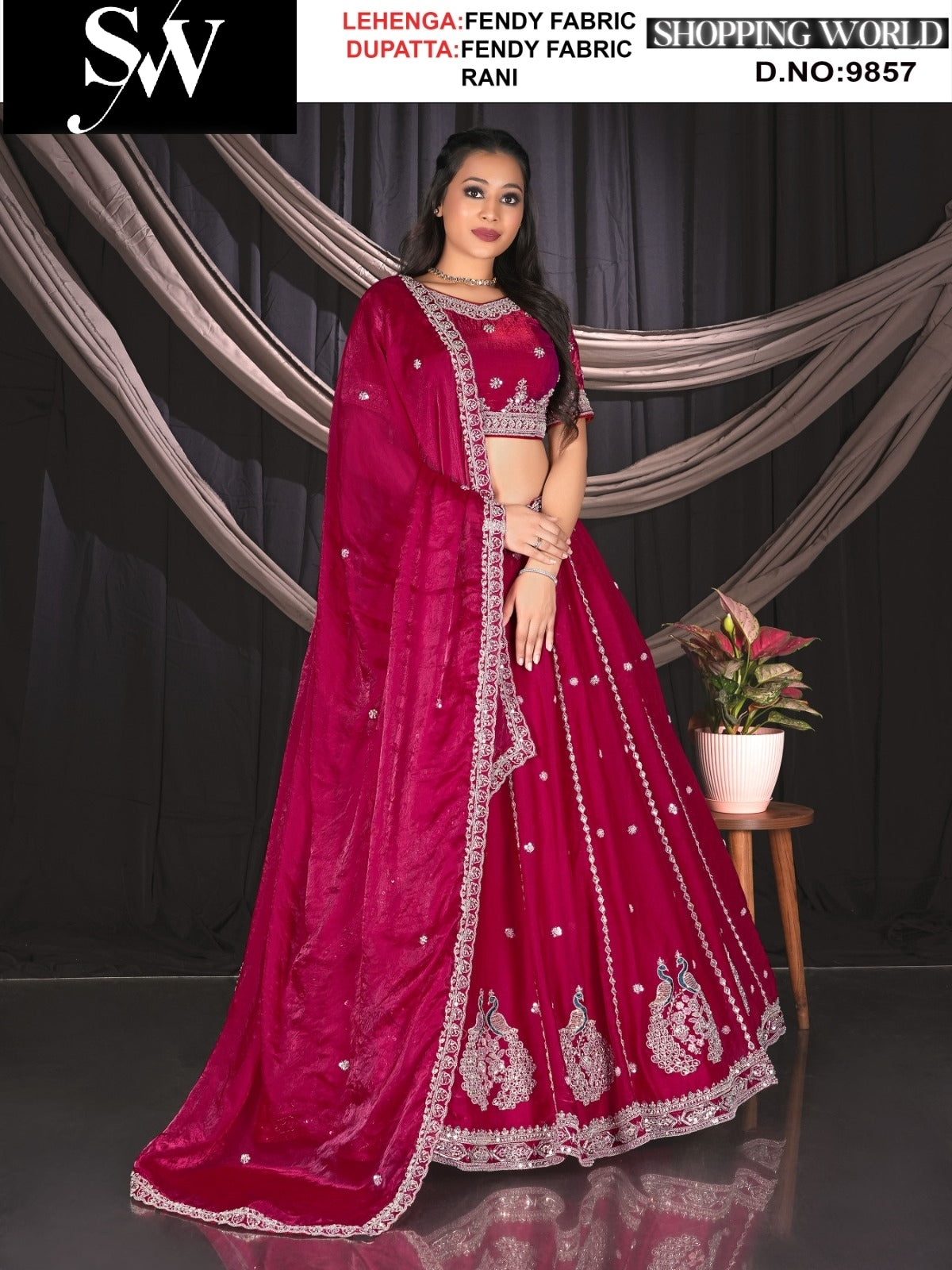 Rani Fendy fabric lehenga