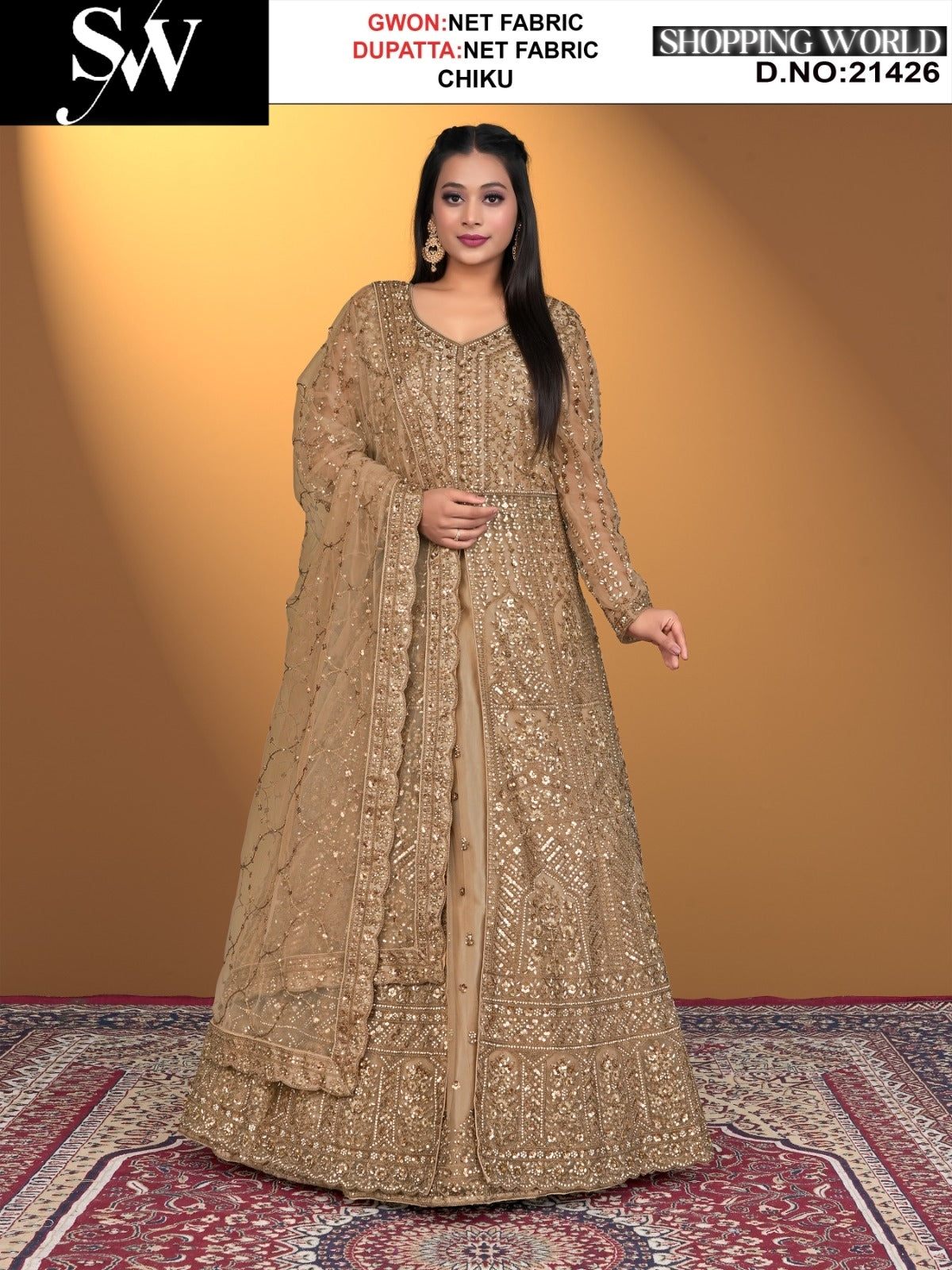 Chiku net Fabric lehenga long dress muslim special upto large xl size