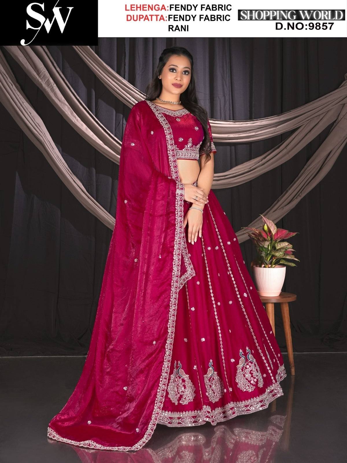 Rani Fendy Fabric lehenga