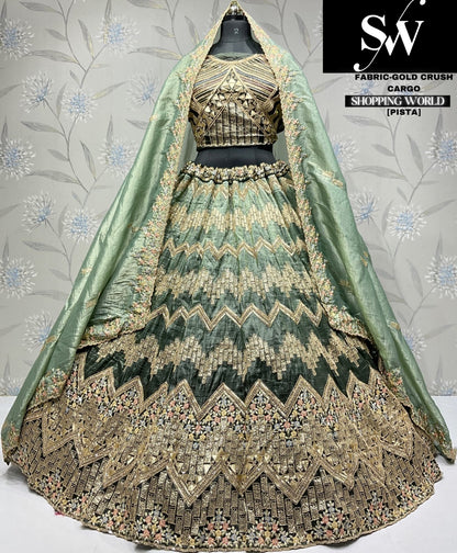 Pretty purple gold crush party wear Lehenga