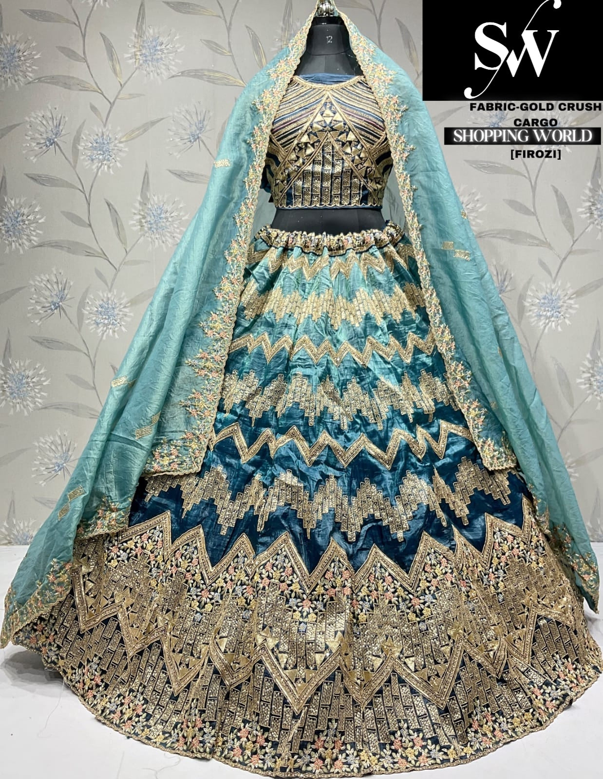 Pretty purple gold crush party wear Lehenga