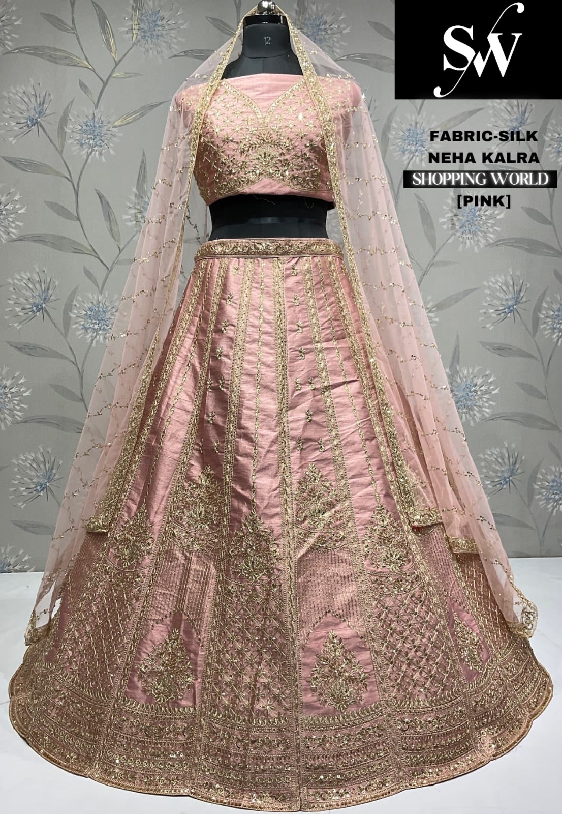 Stunning pista green silk party wear Lehenga