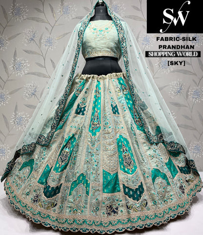 Attractive peach silk party wear Lehenga