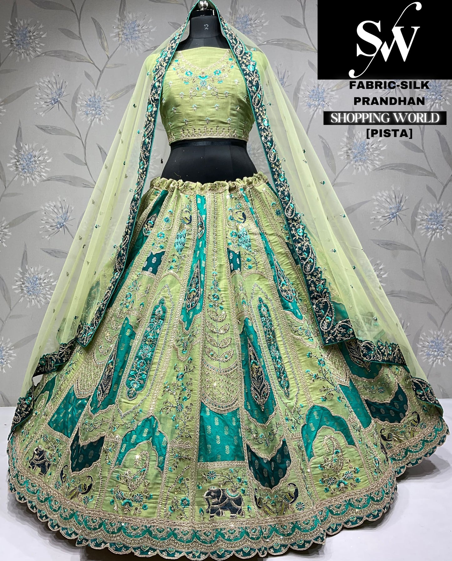 Attractive peach silk party wear Lehenga