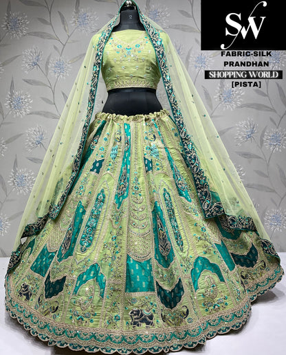 Attractive peach silk party wear Lehenga