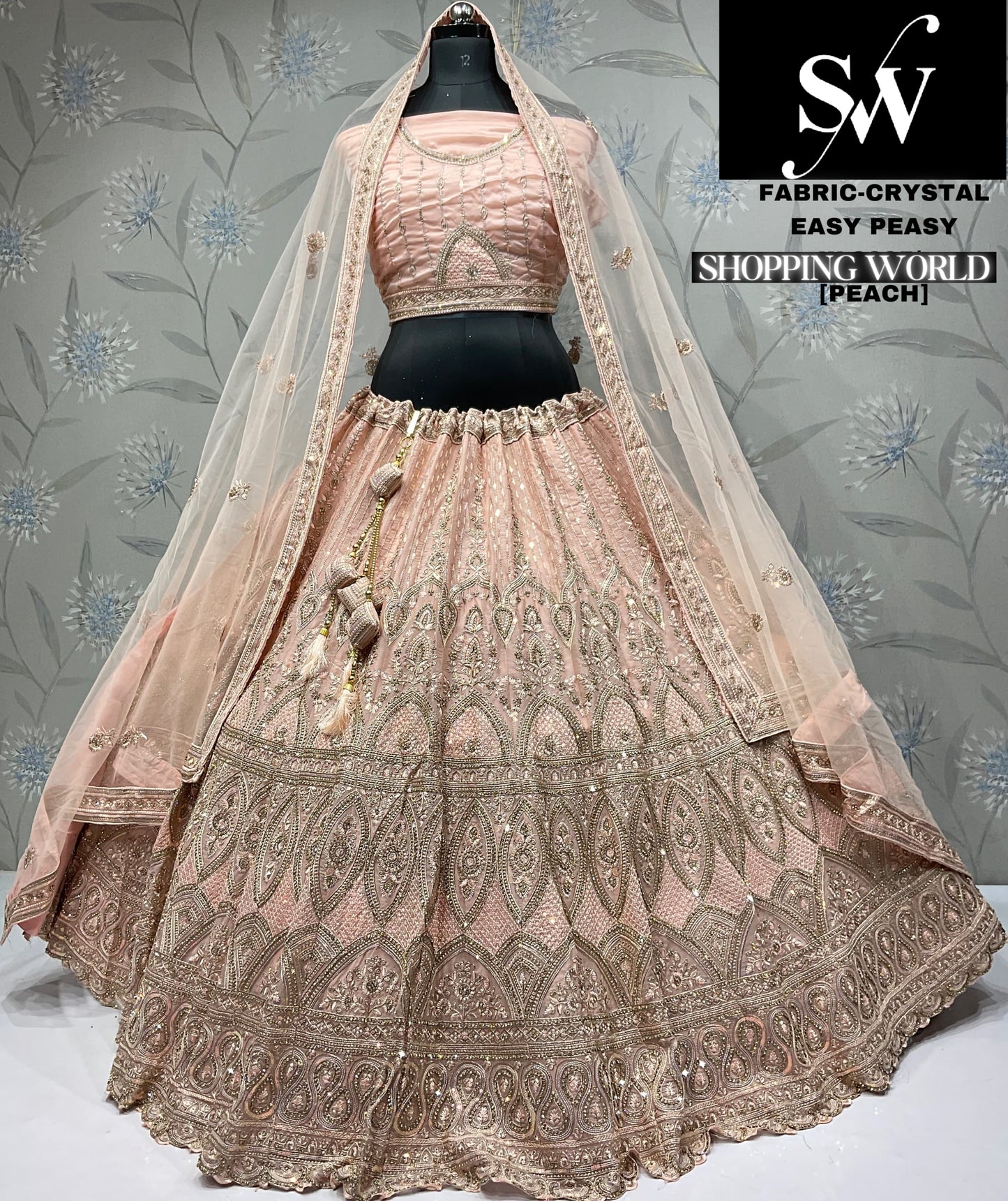Elegant sky blue Crystal party wear Lehenga