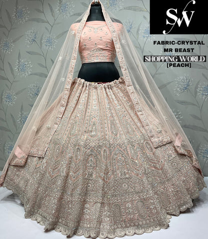 Khoobsurat pista green Crystal party wear Lehenga