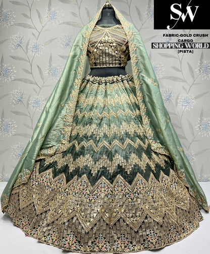 Cute purple gold crush party wear Lehenga