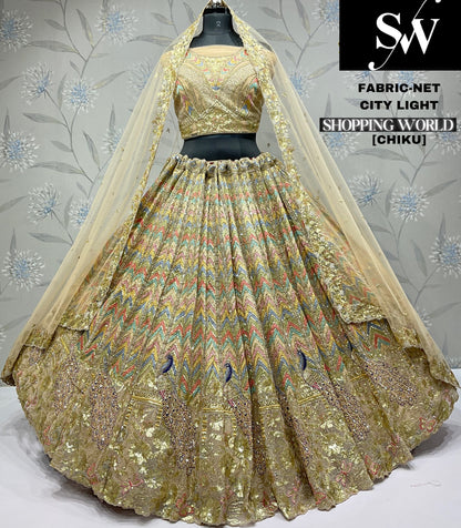 Glamorous chiku Net party wear Lehenga