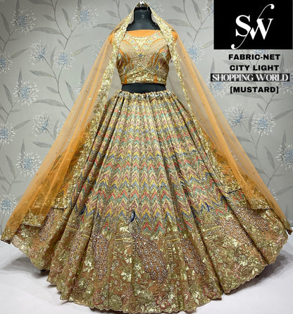 Glamorous chiku Net party wear Lehenga