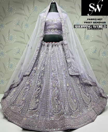 Astonishing sky blue Net party wear Lehenga