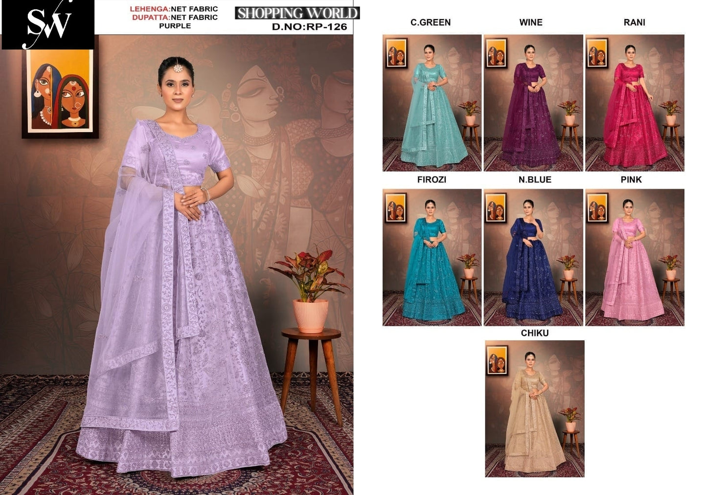 Tremendous purple  net lehenga