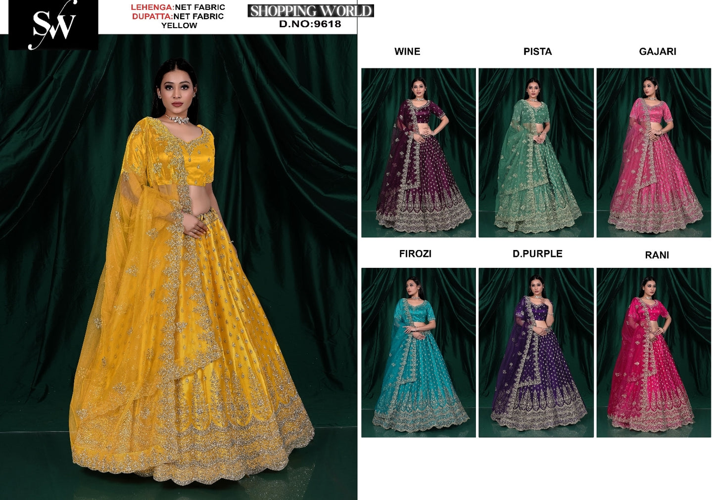 Lovely net yellow lehenga