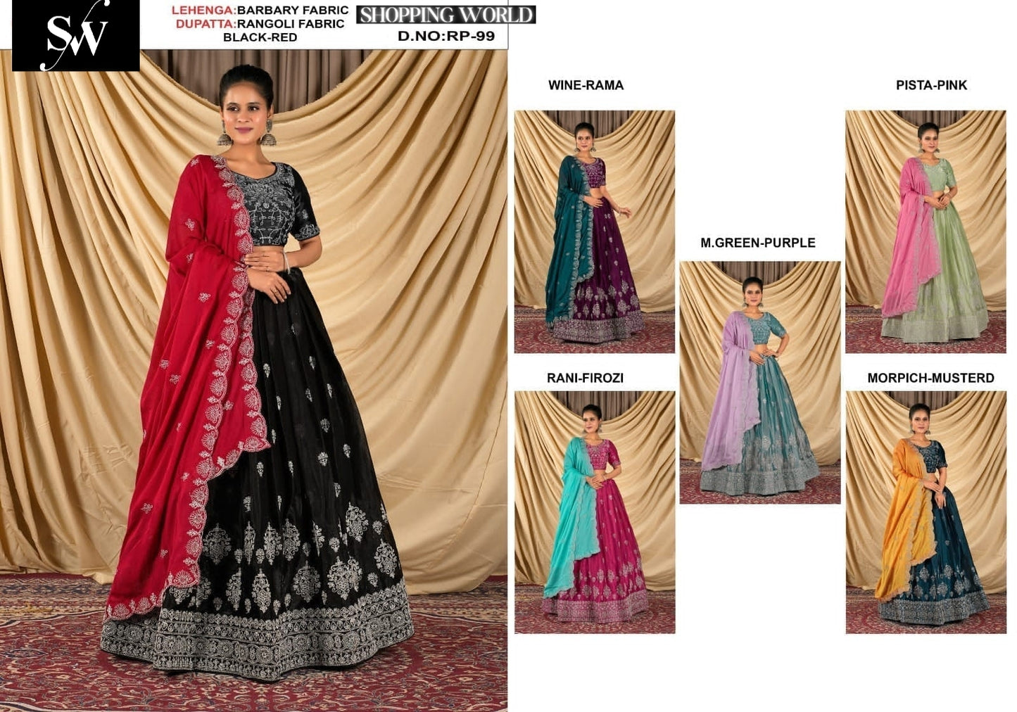 Engaging Burberry black red lehenga