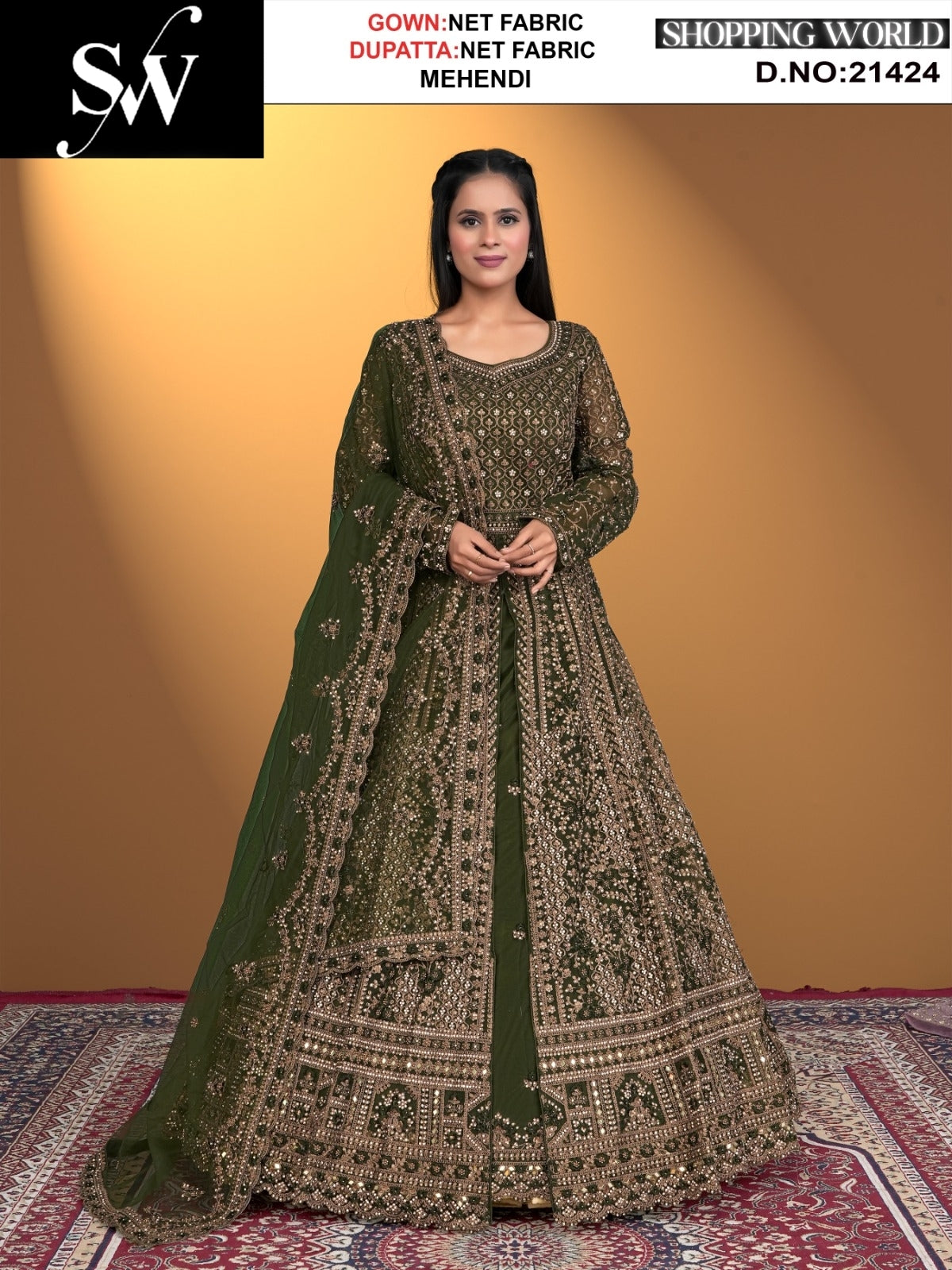 Awesome net mehendi lehenga