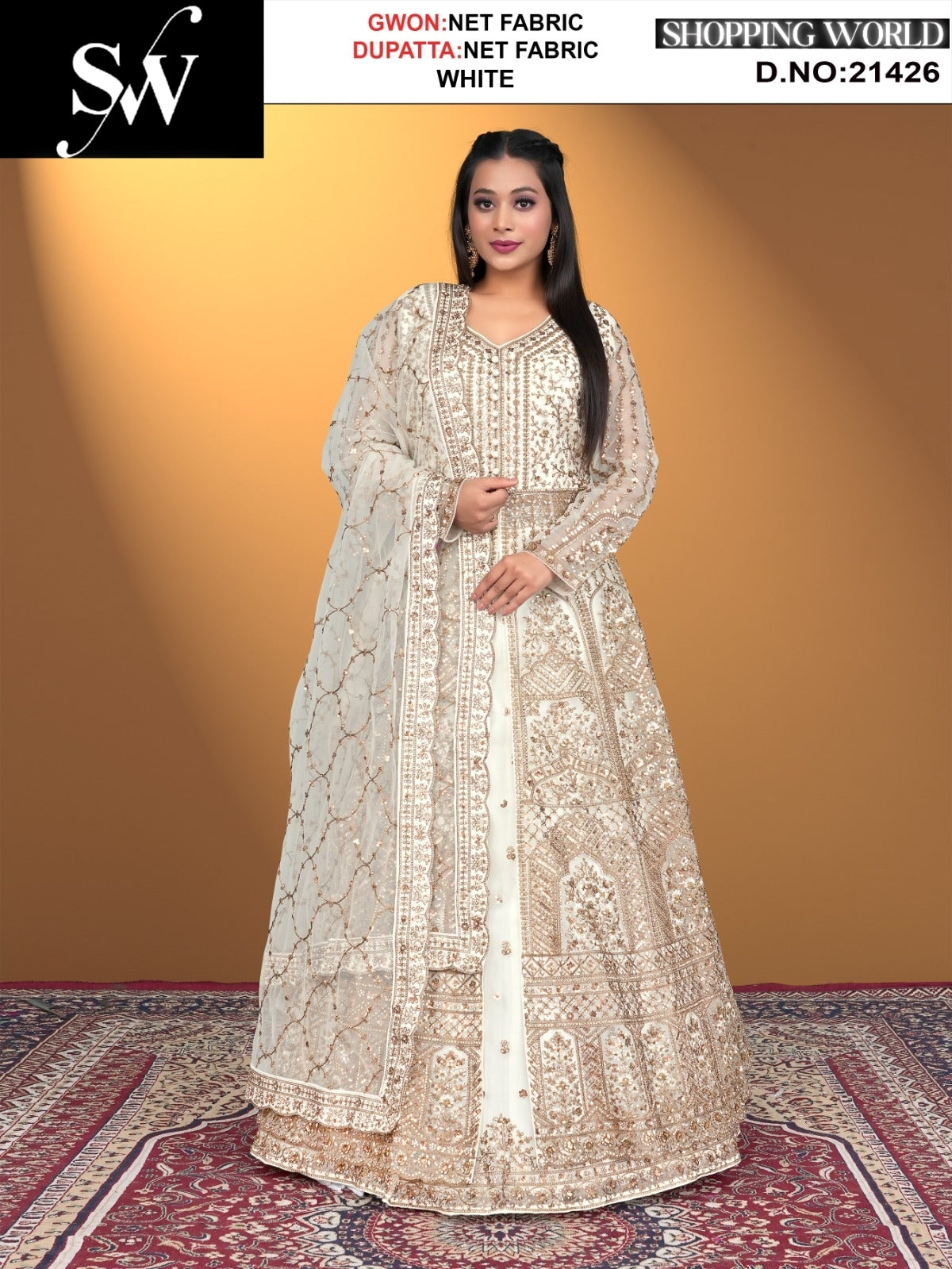 Fantastic net white lehenga