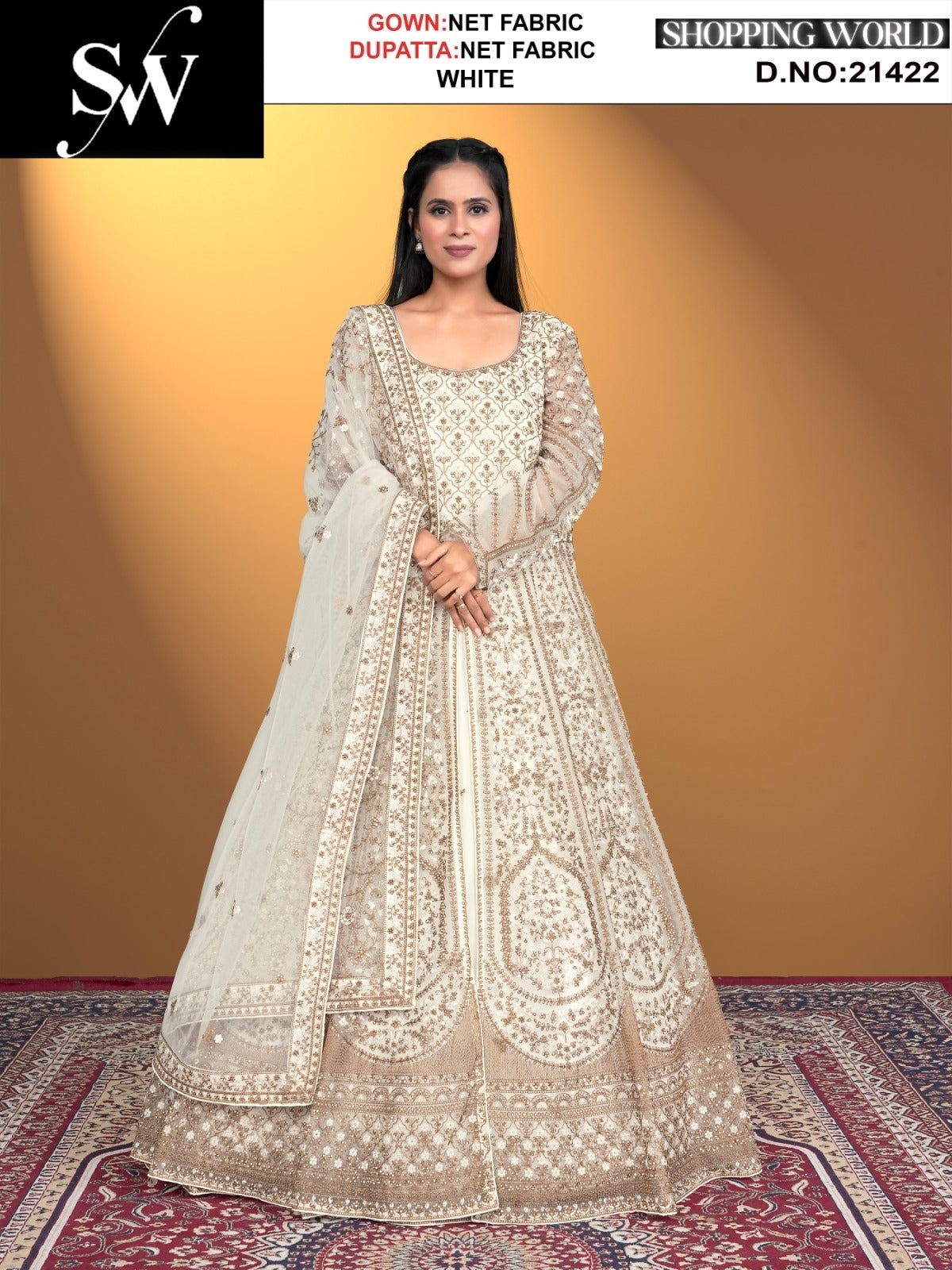 Astonishing white net Fabric lehenga long dress muslim special upto large xl size