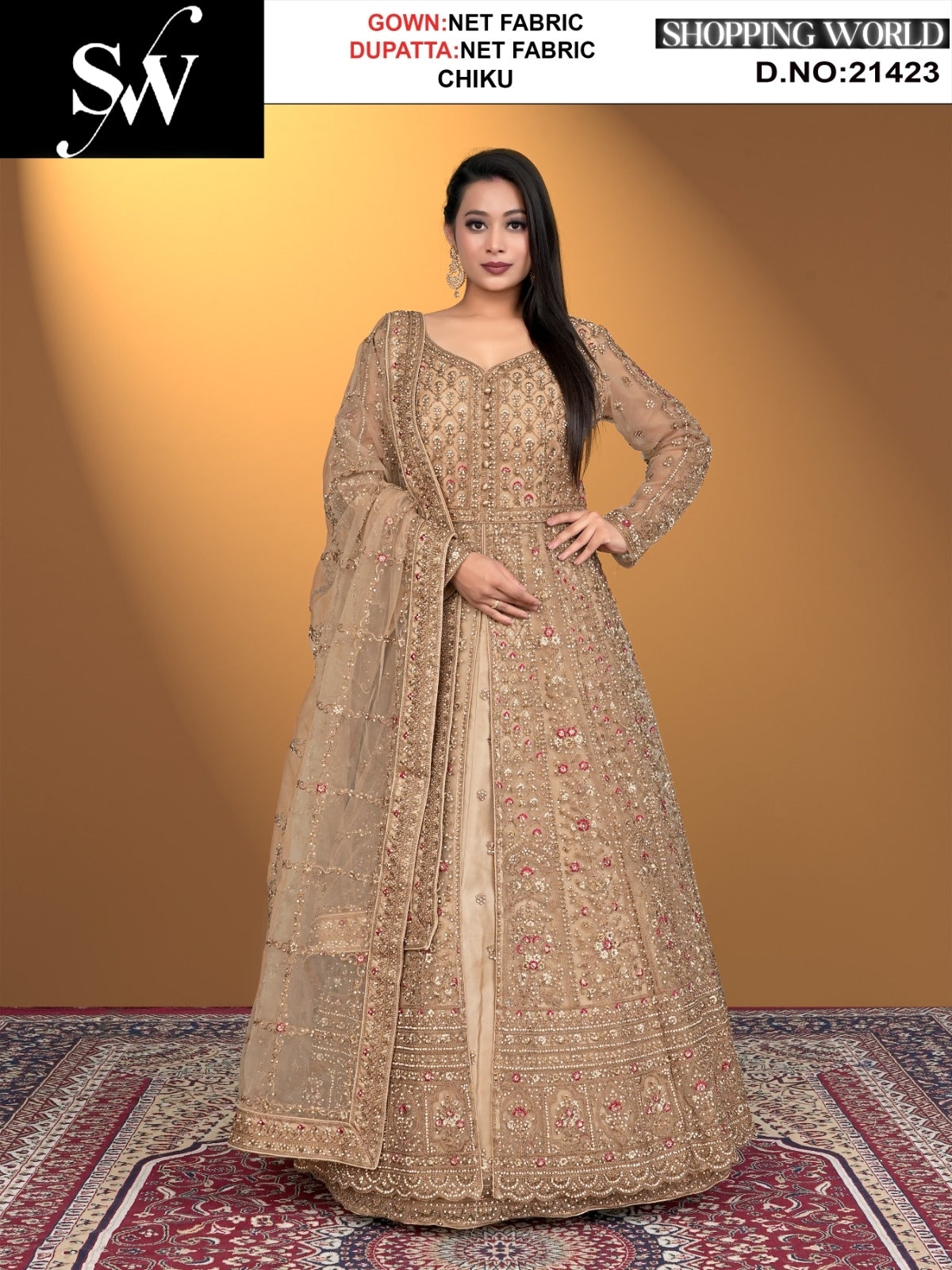 Awesome chiku net Fabric lehenga long dress muslim special upto large xl size