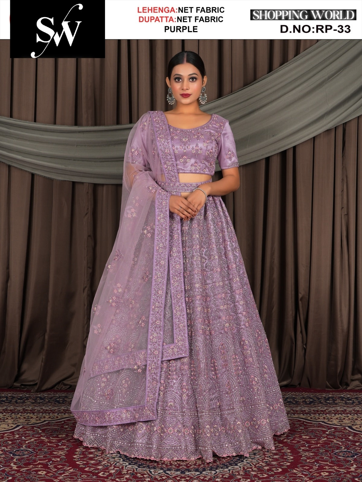 Embellished Net Fabric chiku lehenga