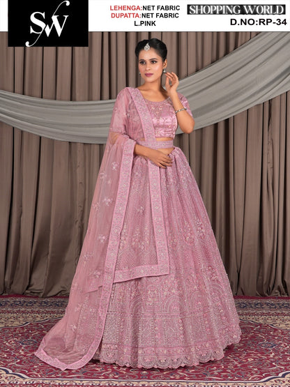 Amazing Net Fabric Rani pink lehenga