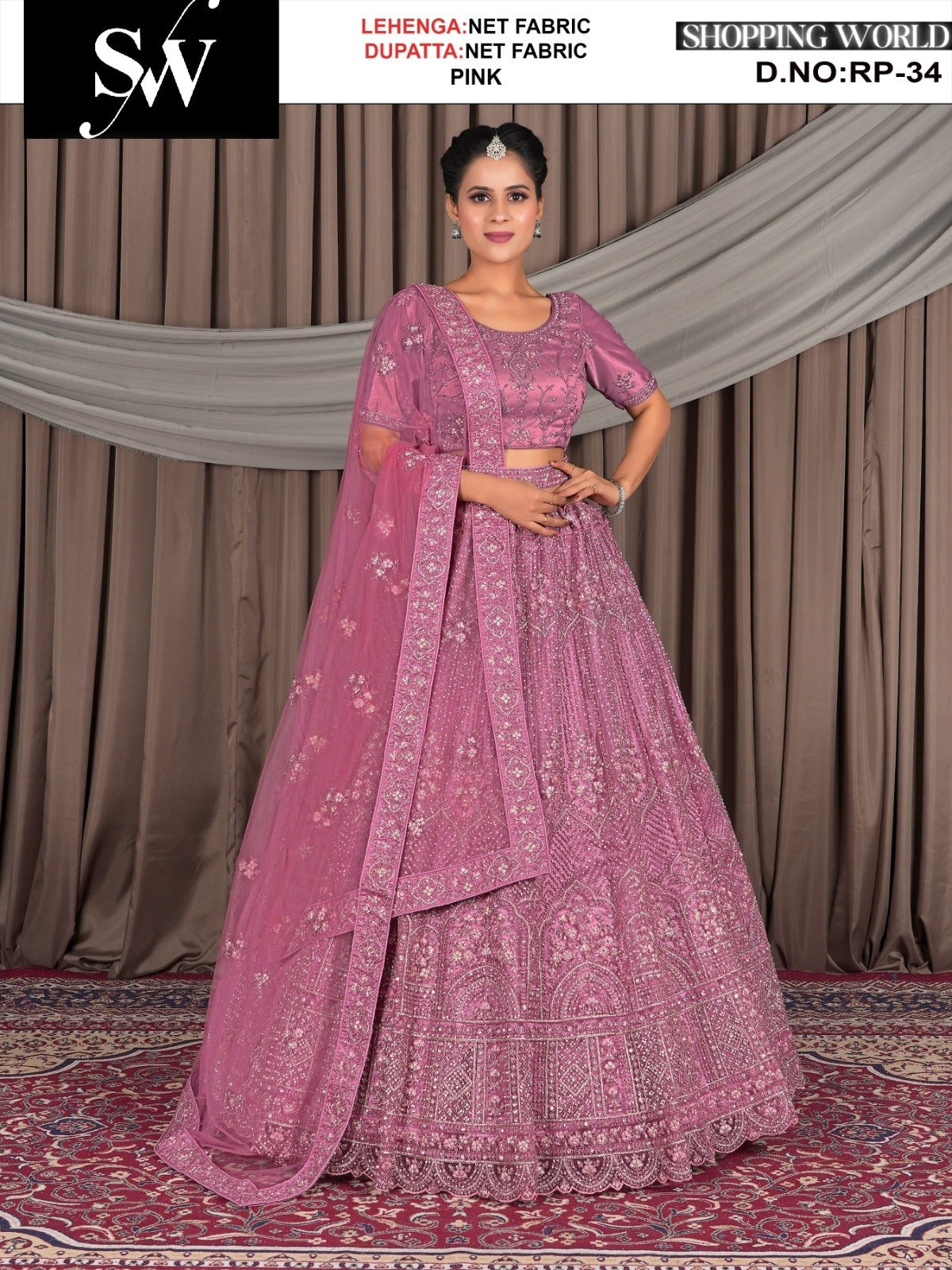 Amazing Net Fabric Rani pink lehenga