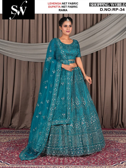 Amazing Net Fabric Rani pink lehenga