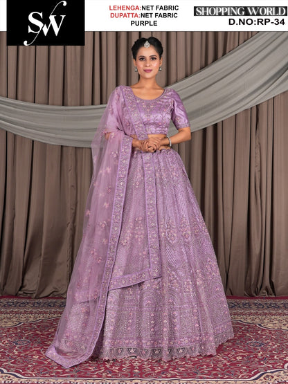 Amazing Net Fabric Rani pink lehenga