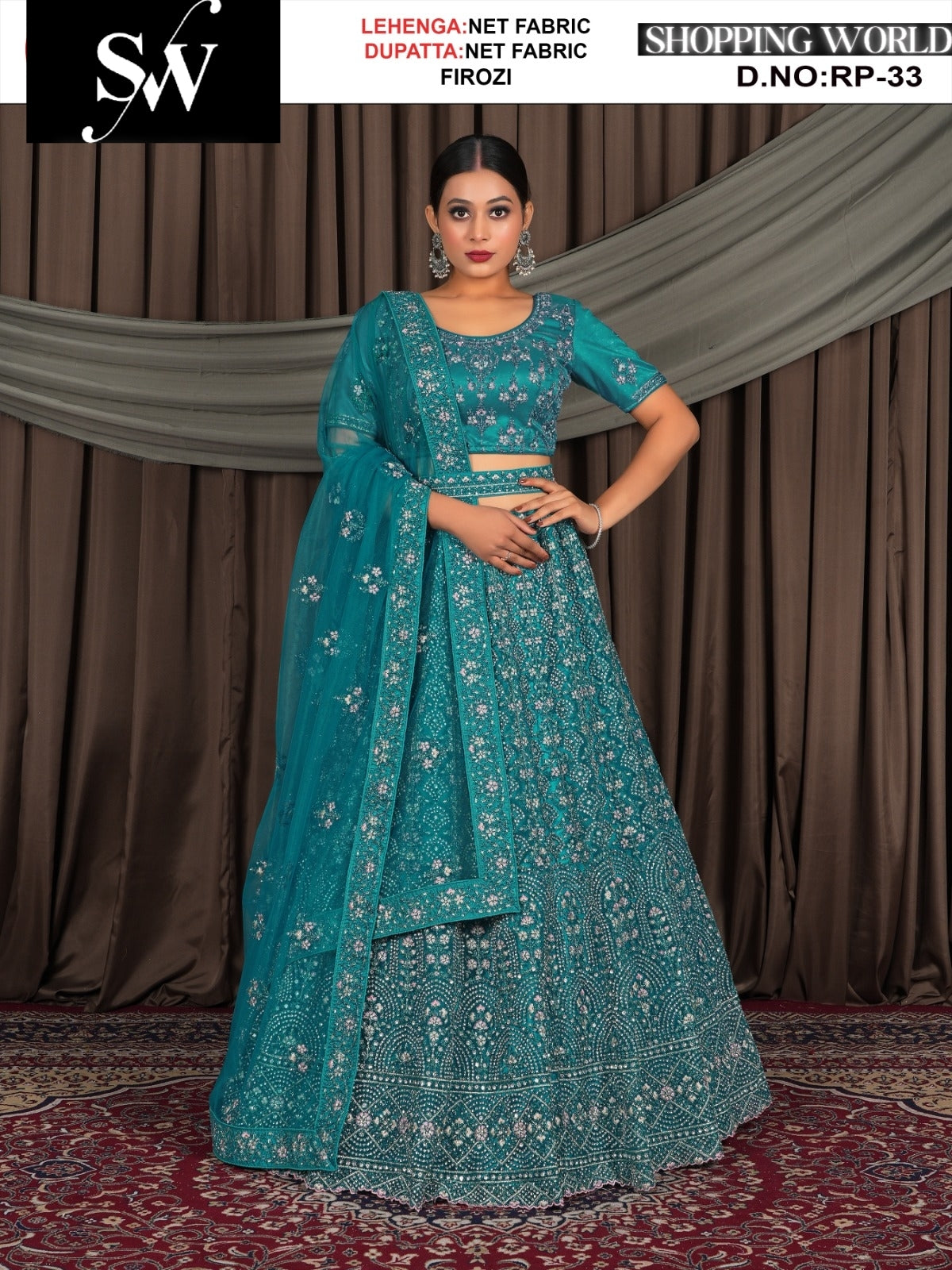 Embellished Net Fabric chiku lehenga