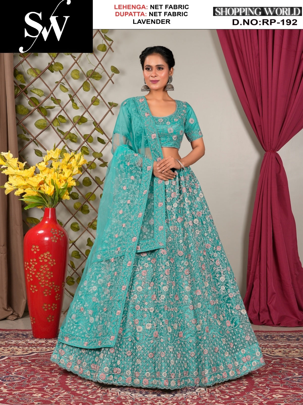 Designer  Net Fabric purple pink lehenga