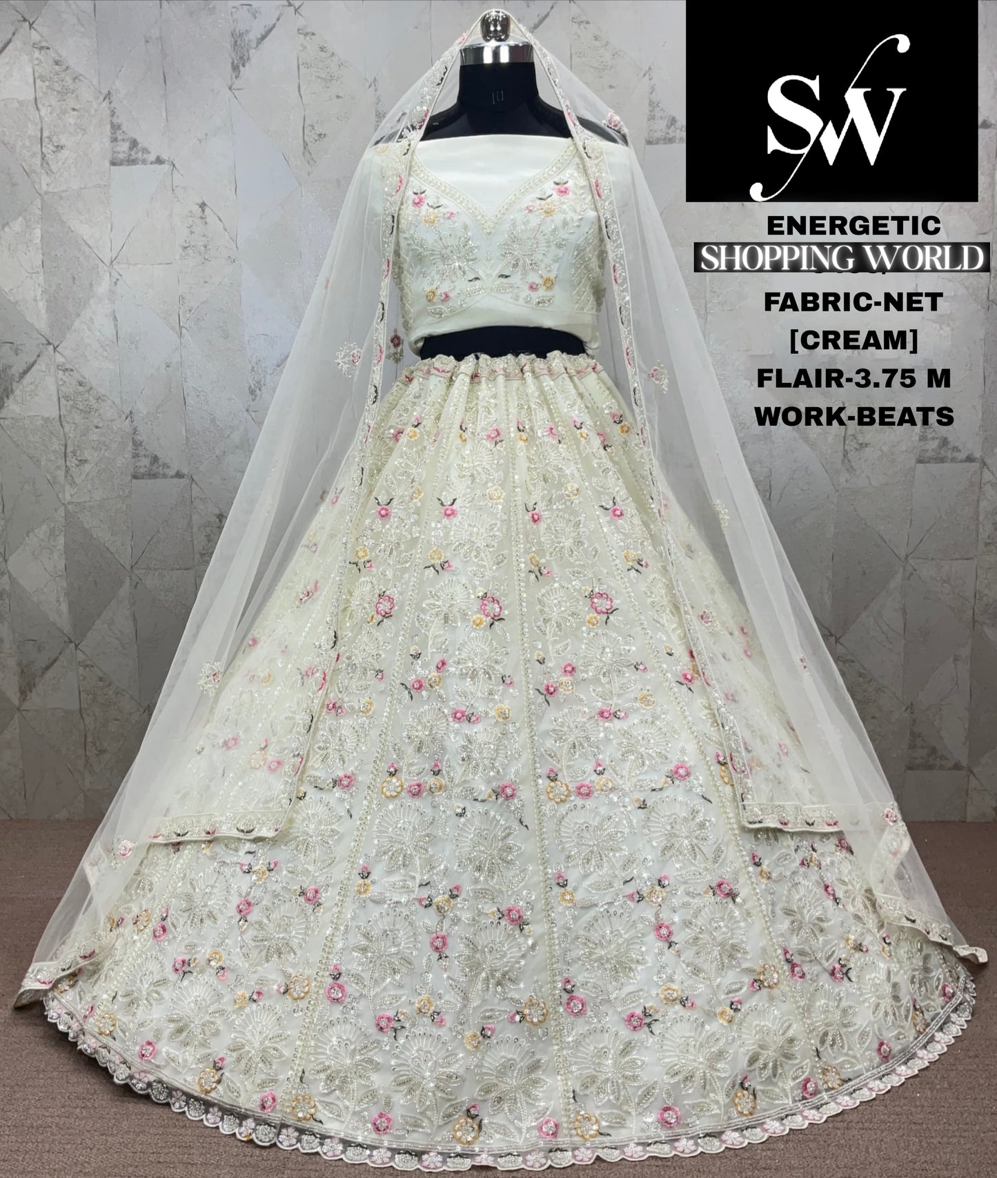 Atractiva lehenga de red color lavanda